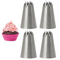 Closed Star Piping Tip #336 – 4Pcs Large Stainless Steel Pastry Tube Nozzle Tips for Cake Decorating, Frosting, Cream, Icing, Cupcakes, Swirls, Roses, Snow Tops, Cookies & Baking