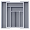 Pipishell Bamboo Expandable Silverware Drawer Organizer, Gray, Medium - color: Grey, size: Medium