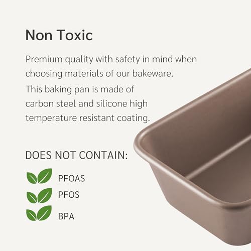 HAPPIELS 5 x 9 inch Nonstick Loaf Pan 1lb for Oven Baking, PFOA & BPA Free - style: Loaf Pan