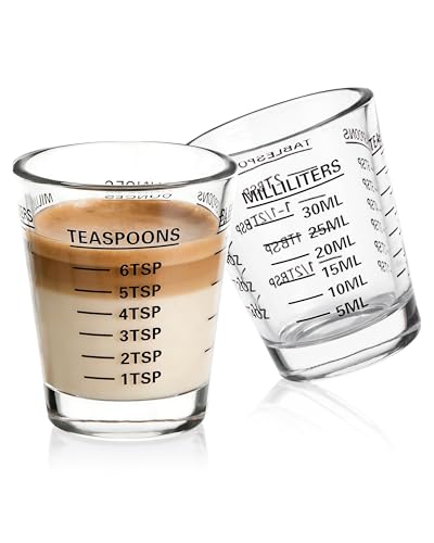 SAIAOKJ Shot Glass Measuring Cup Set, 2 Pack Espresso Shot Glasses (Black) - color: 2 Pack-Black