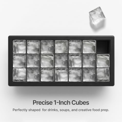 Ice Cube Tray with Lids, Small Silicone Molds for Cocktails & Drinks - color: Black
