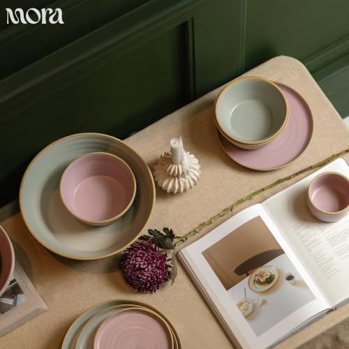 Mora Micro Ramekins Set of 4, 6oz Ceramic Pottery Baking Dishes - Microwave, Oven and Dishwasher Safe - Dawn - color: Dawn, size: Micro