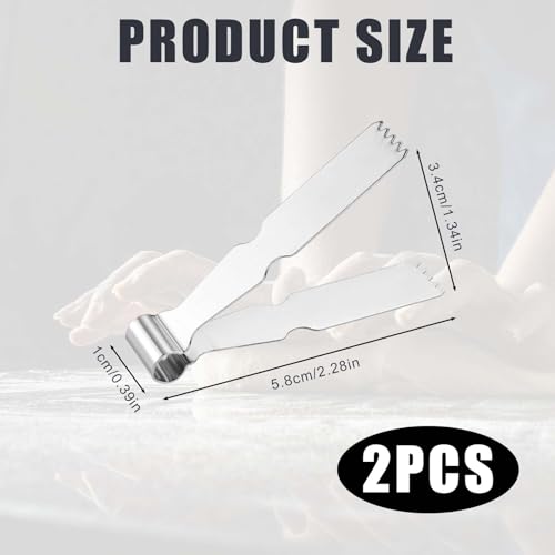 2pcs Tweezers, 2.28x1.34x0.39in Pastry Tongs Stainless Steel Baking Crimper Tool Maamul Cookie Maker for Decorating Maamul Cookie Decoration Sealing and Pie Crust