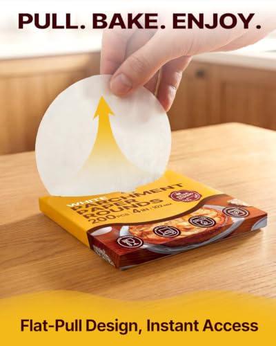 Katbite Parchment Paper Rounds, Non-Stick Heavy Duty, White, 4 Inch 200Pcs - color: White, size: 4inch