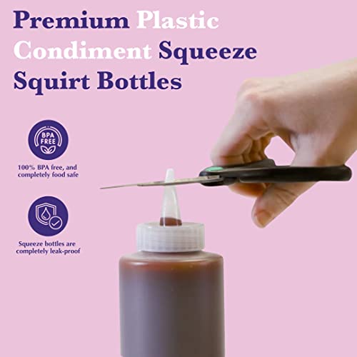 Bellemain 6-Pack Condiment Squeeze Bottles for Sauces - Includes Funnel, Erasable Marker & Reusable Labels, Perfect for Salad Dressings, Liquids, and Ketchup, Durable Plastic 4 oz Bottles - size: 4 Ounces (Pack of 6)