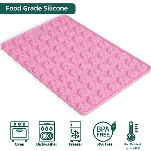 Mini Paw Print Silicone Molds, 69 Cavities - color: Paw