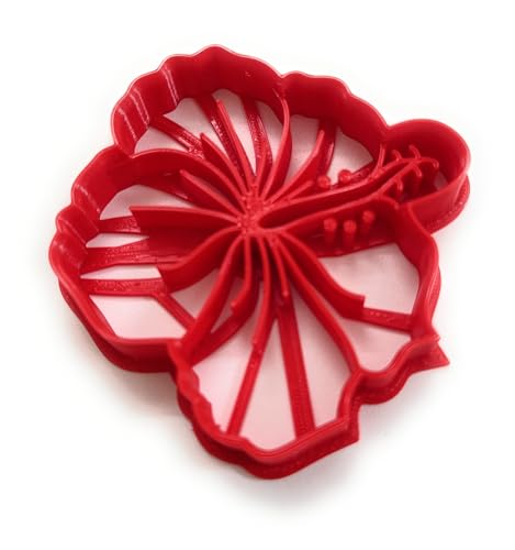 T3D Hibiscus Flower Cookie Cutter, Suitable for Cakes, Biscuit and Fondant, Set of 1