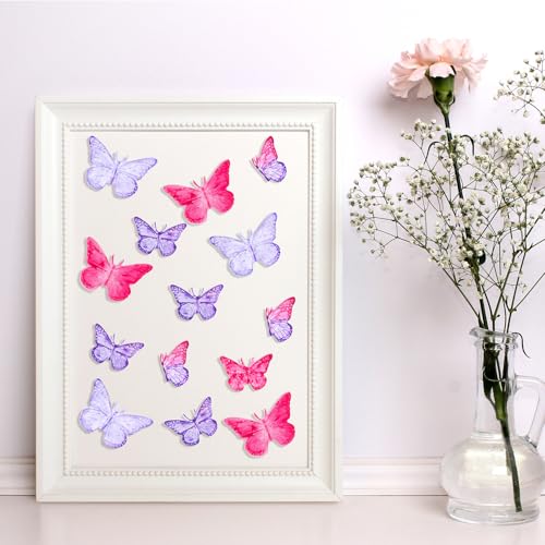 HINZIC 3PCS Mini Butterfly Silicone Molds, Polymer Clay DIY Crafts, Pink - color: Pink, 3 butterflies pattern, 3pcs (Round)