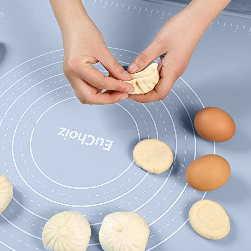 Silicone Pastry Non Stick Baking Mat 20"*16" Dough Rolling Edge Heightening - color: Blue, size: 20"L x 16"W