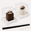 100 Pieces Cake Slice Plastic Containers with Disposable plastic fork and Stickers,4.3 Inches Hinged Lid Cheese cake Container,Cupcake containers,individual cupcake containers, Bakery and Cafe
