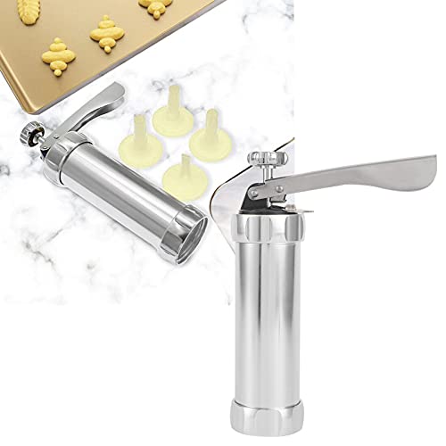 Cookie Press Maker Kit with 20 Cookie Discs and 4 Piping Tips