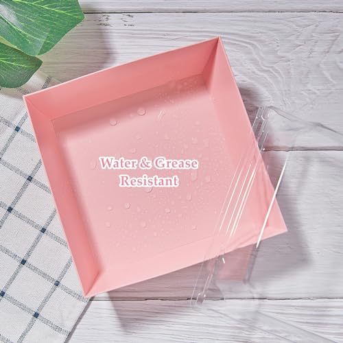 Ocmoiy Small Charcuterie Boxes with Clear Lids, 4 Inches, 50 Pack, Pink - color: Pink