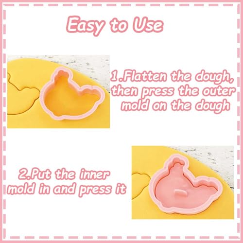 8 Mini Ocean Animal Cookie Cutters Set, 3D Raised Design Animal Embossing Stamps, Goldfish, Whale, Crab, Dolphin, Starfish, Shark, Turtle, Seahorse, Baking Molds - color: Ocean