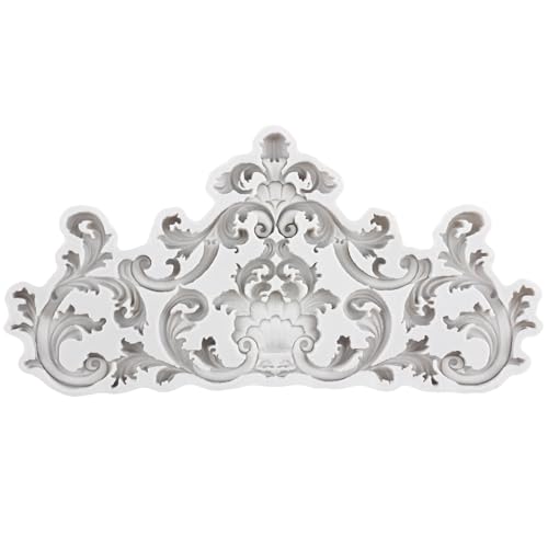 Lingzhi Baroque Style Fondant Molds Curlicues Scroll Lace Silicone Mold - color: Style Q
