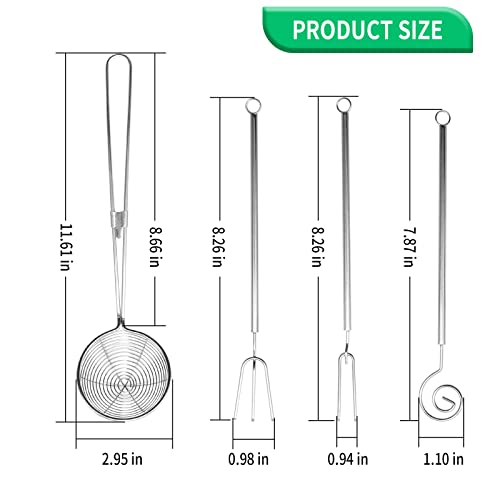 4 Pcs Candy Dipping Tools Kit, Chocolate Dipping Kit for Handmade Chocolates Handmade tools for Dessert (3-head Fork, 2-head Fork, Circle Fork, Skimmer) - size: 4 PCS Dipping Chocolate Tools