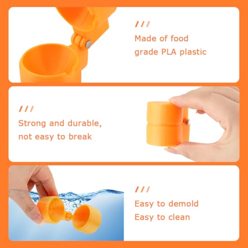 2 Pack Round Cake Pop Mold Shapes Press Set, 3D Printed Sphere Circle Cake Pop Cutter and Pusher, Baking Molds Accessories Supplies for Home Baking, Birthday Parties,Wedding Desserts(COLOR:Orange)