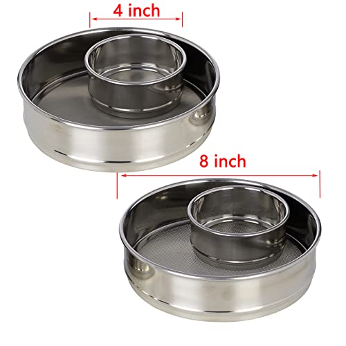 LABALPHA 700 Mesh Lab Sieves, Test Sieve #700 Mesh, 4'' Diameter, 304 Stainless Steel Wire Cloth (0.023mm) - size: 700 mesh (0.023mm)