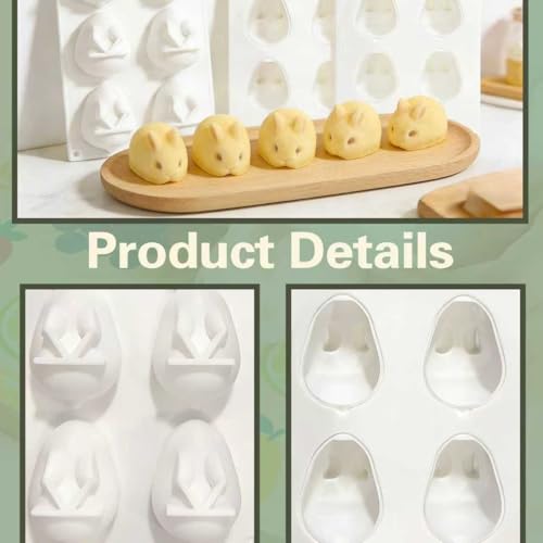 3D Rabbit Silicone Mousse Molds Easter Bunny Cake Baking Mold - color: Small Rabbits