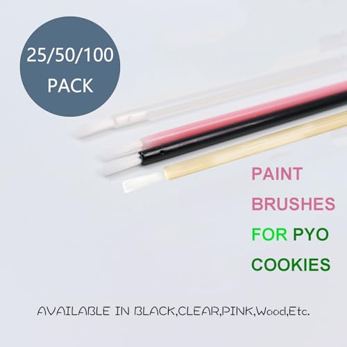 PYO Cookie Paint Brush Disposable Lip Brushes Mini Paint Brush Cookies Disposable Nail Polish Brush Paint Your Own Cookie Food Safe Paint Brushes Mini Paint Brushes Cookies (50, Rose Red) - color: Rose Red