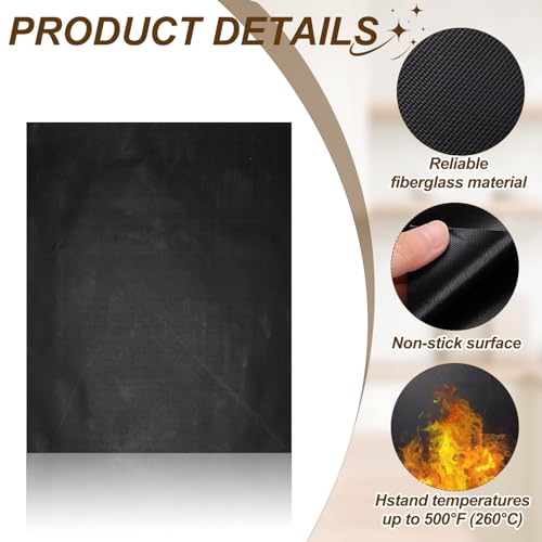uxcell 4Pack Oven Liners 19.7x15.7" 0.1mm Thick Oven Mats Under Grill - color: Black, size: 19.7 x 15.7"(0.1mm Thick)