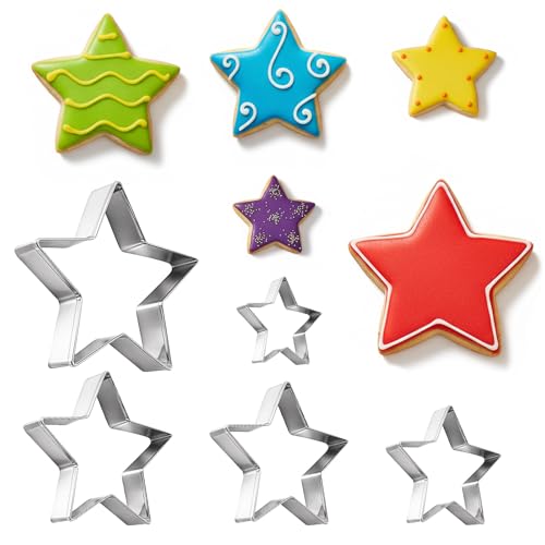 5 Pcs Star Shapes Molds, Star Cookie Cutter Set (5 Sizes)