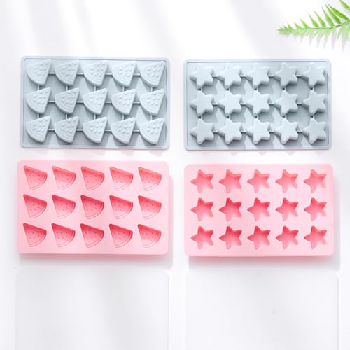 2-Pack Watermelon Shape Candy & Chocolate Silicone Molds, Non-stick, Pink - size: Watermelon
