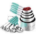 U-Taste Measuring Cups Spoons Set, 18/8 Stainless Steel, 10Pcs, Aqua Sky - color: Aqua Sky