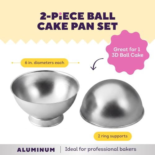 Wilton Aluminum 3D Sports Ball Cake Pan Set, Made Without PFAS - size: Each, style: Sports Ball