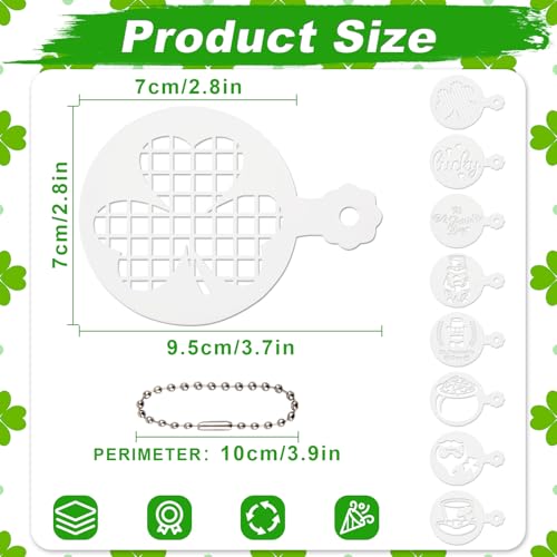 56 Pcs Reusable St Patrick's Day Cookie Stencils Small Shamrock Cookie Templates for Holiday Baking Dessert Painting Irish Party Decoration Coffee Art Face Painting Kitchen Baking Accessories - style: St Patrick's Day