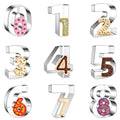 9 PCS Number Cookie Cutter Set, Stainless Steel 0-8 Shaped Cookie Cutter Number Biscuit Cutters Molds Baking Molds for DIY Crafts Birthday Graduation Xmas New Year Party Homemade Treats Baking - color: Number