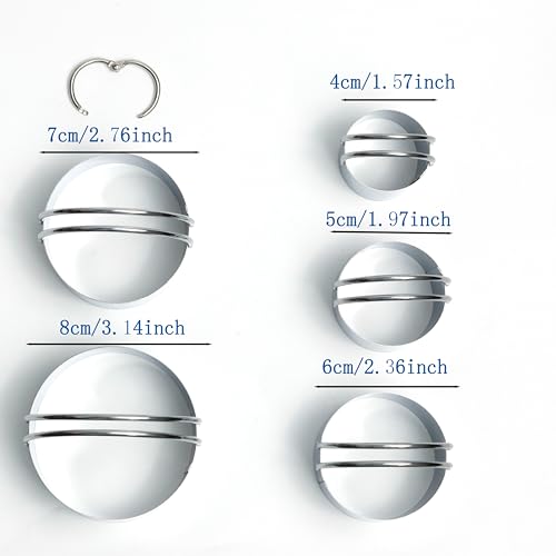 5-Piece Round Cookie Biscuit Cutter Set with Graduated Circle Design for Pastry, Pie, and Baking Molds, Premium Stainless Steel Ring Shaper Tools for Professional Kitchen Use