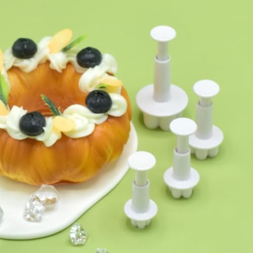1 Set Fondant Flower Cutter, Flower Plunger Cookie Cutter, Cake Decorating Tools, Dessert And Candy Sculpting Tools, Baking Accessories