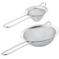 Set of 2 Stainless Steel Mesh Strainers for Kitchen - 5.5 inch Round Fine Mesh Strainer & 3.4 inch Conical Strainer Fine Mesh - Ideal to Sieve Pasta Noodles, Quinoa, Tea, Coffee, Juices, Flour