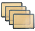 Amazon Basics Non-Stick Silicone Baking Mat, Food Safe, Dishwasher Safe, Heat Resistant, 16.5" x 11.6", Beige/Gray, Rectangular, 4-Pack - size: 4-Pack, style: Baking Mat