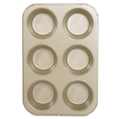 Glad Jumbo Muffin Pan Nonstick - Heavy Duty Metal Cupcake Tin with Large Baking Cups, Jumbo 6-Cup - size: Jumbo 6-Cup