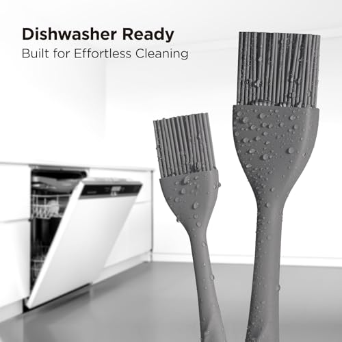Kitchen Mama WaltzGrip Platinum Silicone Basting Pastry Brush, Metal Gray - color: Metal Gray