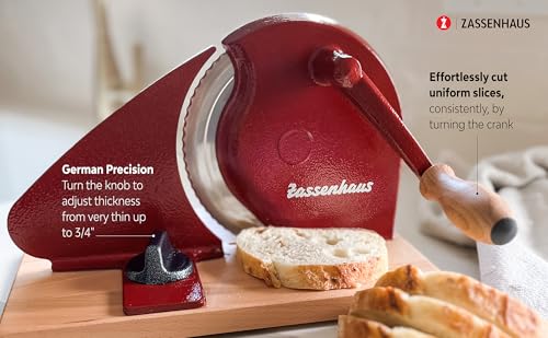 Zassenhaus Original Classic Adjustable Bread Slicer for Uniform Slices - Bread Slicer for Homemade Bread - 18/8 Stainless Steel Blade Sourdough Cutter - Black, 11.75" x 8" - color: Black, size: 11.75" x 8" x 4.7"