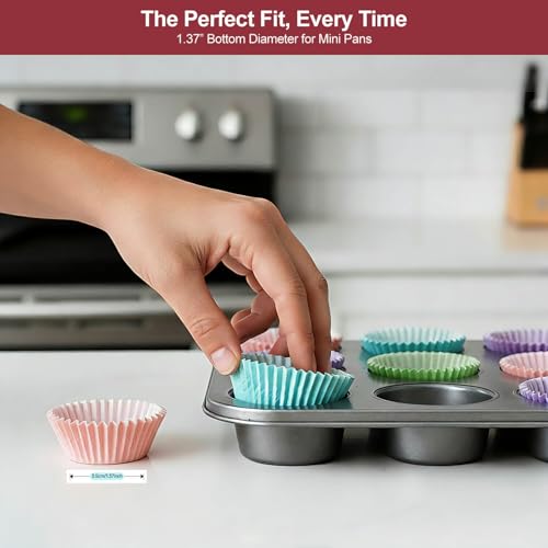 400 Pcs Mini Bright Rainbow Cupcake Liners Paper Baking Cups