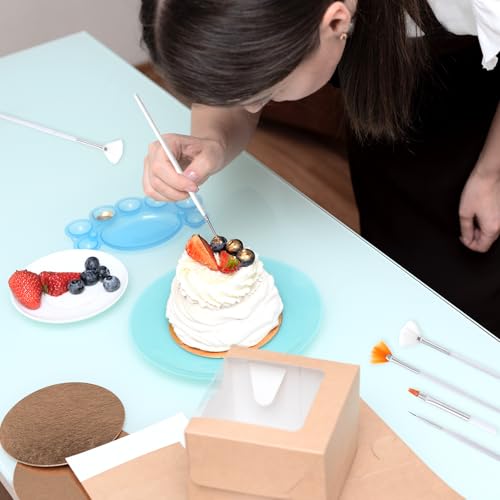 30 Pcs Food Brush, Cake Decorating Tools, Cake Paint Craft Paint Brushes, Fondant Tools, Cookie Decorating Kit, Baking Brush Diy Food Paint Pastry Brushes White Fondant Sugar