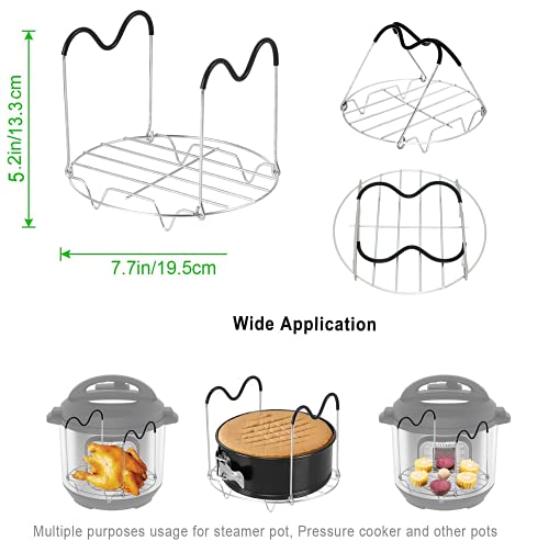 7PCS Silicone Egg Bites Mold Set with Steamer Rack for 6qt 8qt Instant Pot - color: Blue 7 PCS