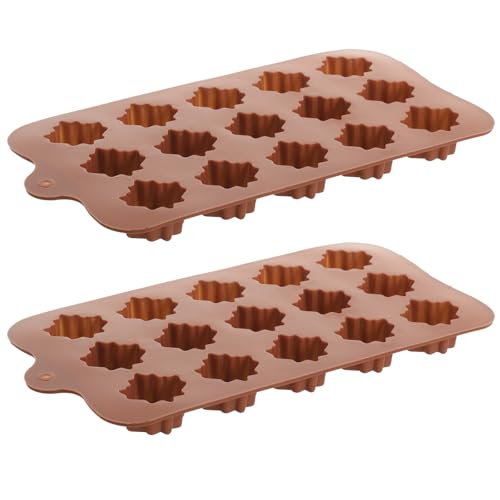 NUOBESTY Silicone Chocolate Molds Maple Leaf Shape Baking Molds for Candy Fondant Fudge Cookie and Cake Making Non-Stick Creative Baking Tools for Home Kitchen Use 2 Pcs