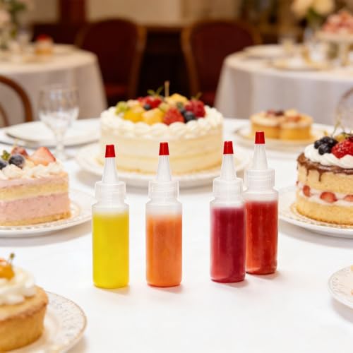 36 Pcs 2 oz Plastic Squeeze Bottles for Condiments,Icing and Crafts