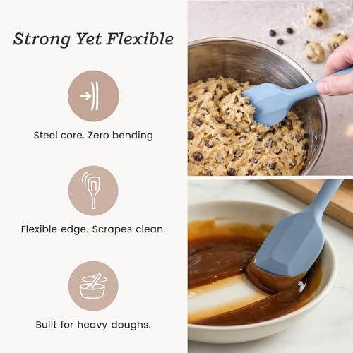 Starpack Flip and Whip Silicone Baking Utensils Set (5-Piece) - LFGB Non Toxic, 600°F Heat Resistant, BPA-Free - Whisk and Rubber Spatula Set with Pastry Brush - Dishwasher Safe, Nonstick Light Blue - color: Light Blue