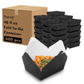 Karat Paper to Go Boxes [48 oz - 300 ct] Leak-Resistant, Microwavable, Heavy-Duty Take Out Boxes | Grease Resistant & Stackable, Black - color: Black, size: 48