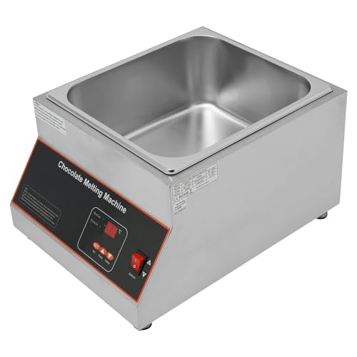 1 Tank Commercial Chocolate Melting Machine 500W 26.46lbs Stainless Steel Electric Chocolate Tempering Machine Chocolate Melter Pot w/ 32-203°F Temp Control, Digital Display for Butter Cream - size: 1 Tank, 500W, Digital Display