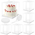 Watersay 6 Pack 12''x12''x13'' White Cake Box with Cake Boards and Ribbon - color: White, size: 12''x12''x13''