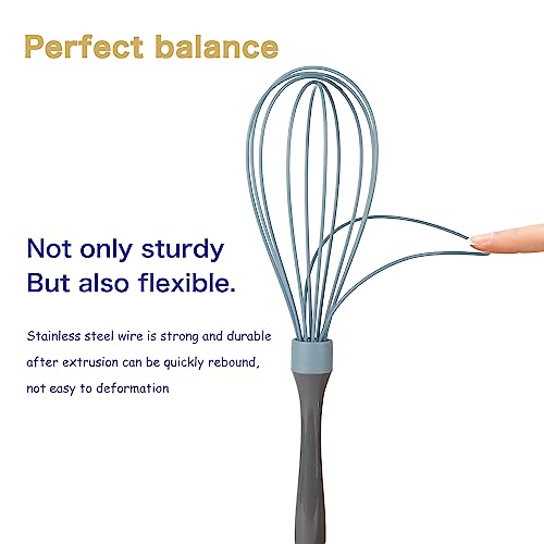 OYV Dishwasher Safe Silicone Whisk, 12-Inch, Non-Scratch, Blue - color: Blue