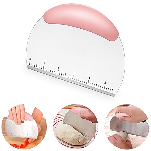 Pastry Cutter, Biscuit Cutter, Dough Scraper, Pastry Blender, Baking Mats - color: 5 Pieces Pink