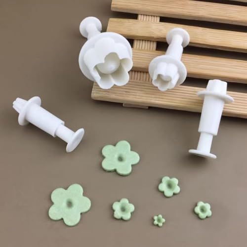 1 Set Fondant Flower Cutter, Flower Plunger Cookie Cutter, Cake Decorating Tools, Dessert And Candy Sculpting Tools, Baking Accessories