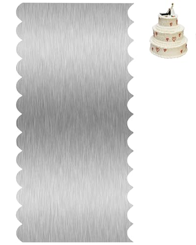 8.6 Inch Metal Cake Scraper Smoother, Jagged Edge Frosting Combs for Cream - size: Cake Comb-2